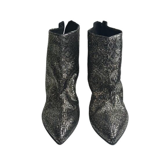 Kalliste New Suede Ankle Boots Silver Embellished Kitten Heel Pointed Toe 40/9.5 - Picture 2 of 8